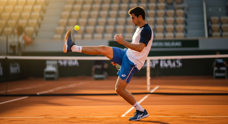 Czy w trenisie można odbić piłkę nogą?
